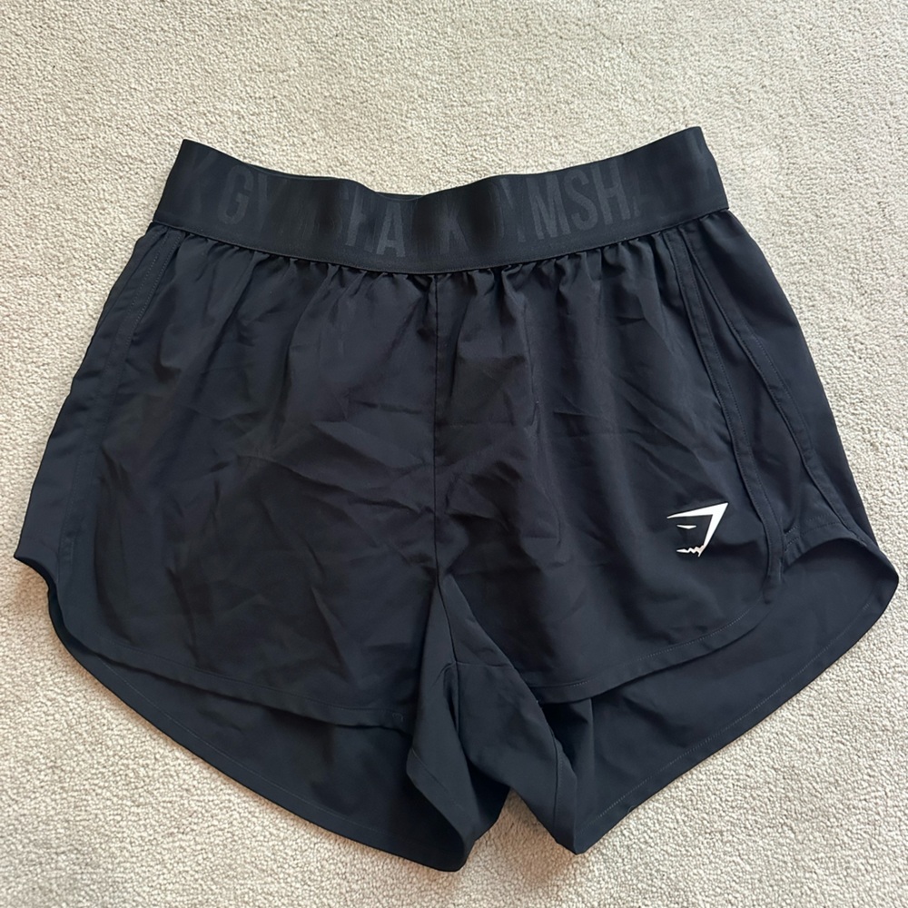 Gymshark Black Running Shorts – Logo Waistband